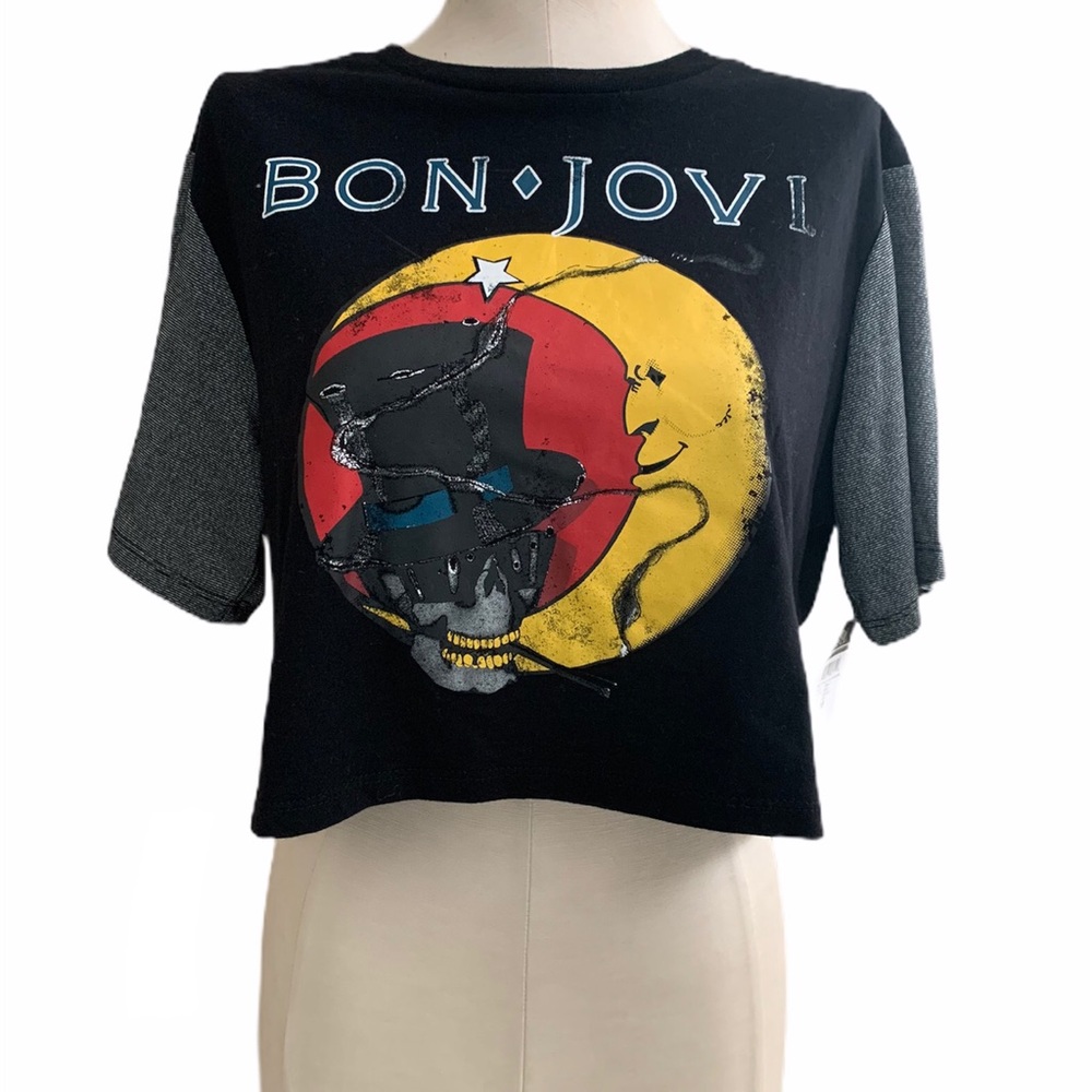 🆕BON JOVI CROPPED GRAPHIC 1987 TOUR TEE